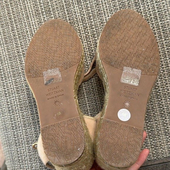 Stuart Weitzman Suede Wedge Sandals Size 6 - Picture 7 of 9